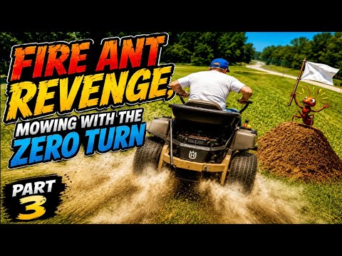 Fire Ant Revenge, Mowing With The Zero Turn Part 3