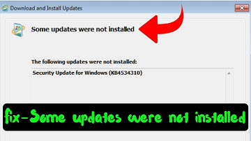 Fix windows update error, some updates were not installed the following updates were not installed