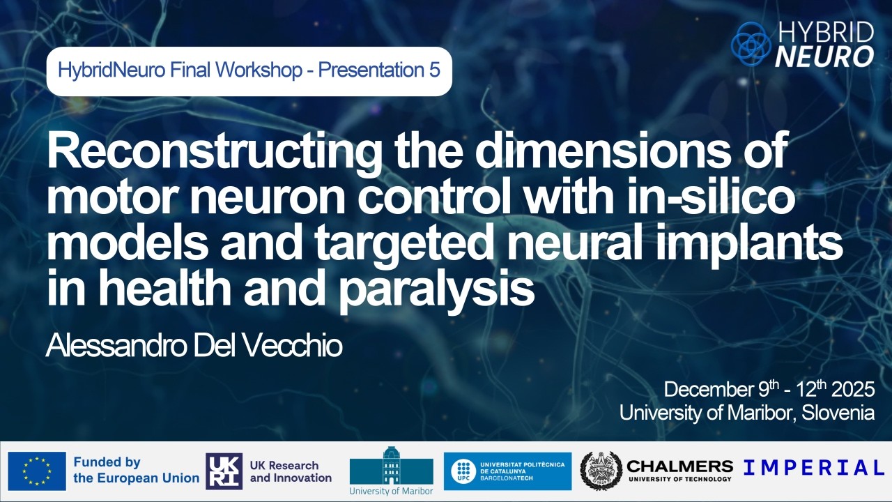 Reconstructing the dimensions of motor unit control ... - Alessandro Del Vecchio - NB25 Present. 5