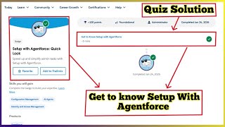 Setup with Agentforce Quick Look | Get to Know Setup with Agentforce | Quiz Solution