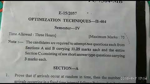 Optimization technique 2 question paper