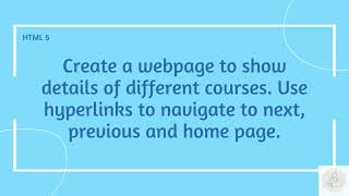 HTML PART-5  | WEBPAGE TO SHOW DETAILS OF DIFFERENT COURSES. USE HYPERLINKS TO NAVIGATE.