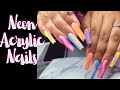 Neon Acrylic Nails | Summer Nail Art | Not Polish Acrylic