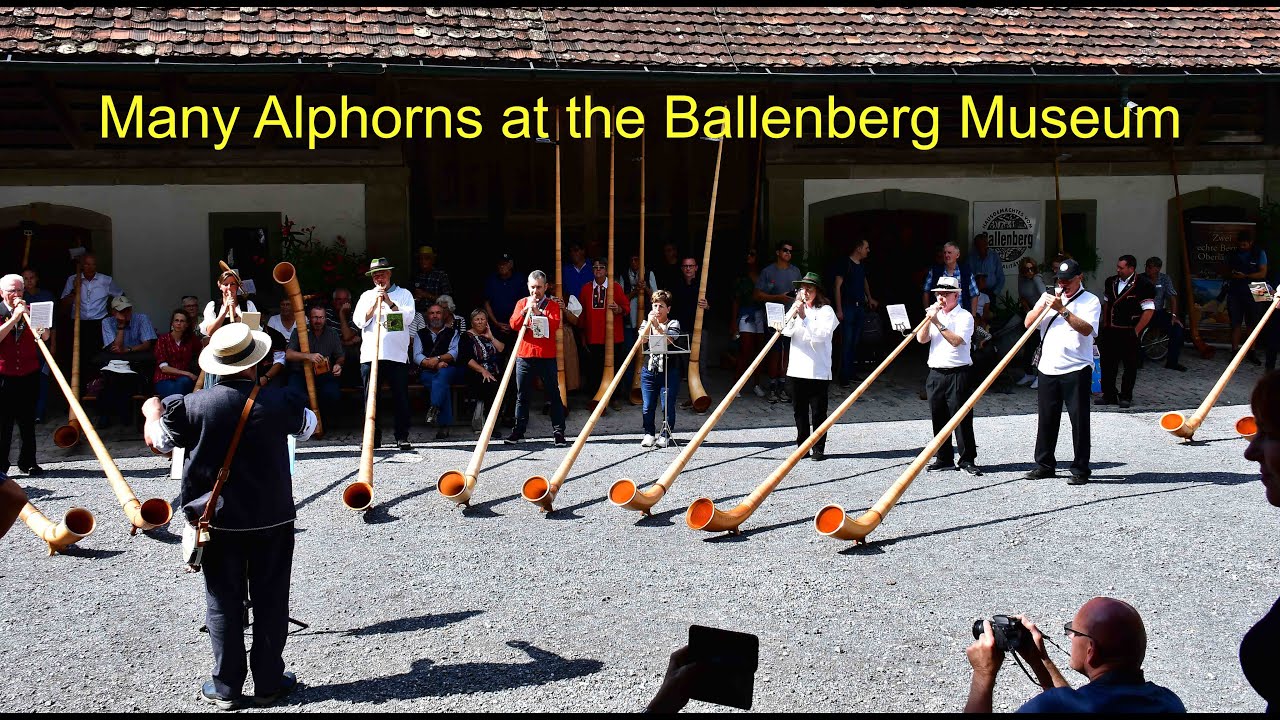 Many Alphorns at the Ballenberg Museum