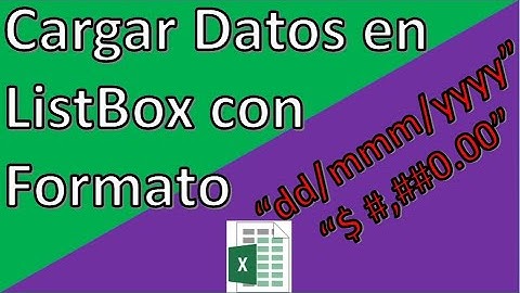 Cargar datos en un ListBox con formato en excel