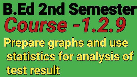 Course -1.2.9, BEd 2nd semester, prepare graphs and use statistics for analysis of test result #B.Ed