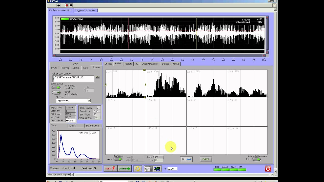 Off-line spike sorting for single-unit recordings.