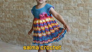 كروشيه فستان اطفال  فستان بنات ربيع صيف 2020 لأيا مقاس خطوة بخطوة  (1)crochet baby dress