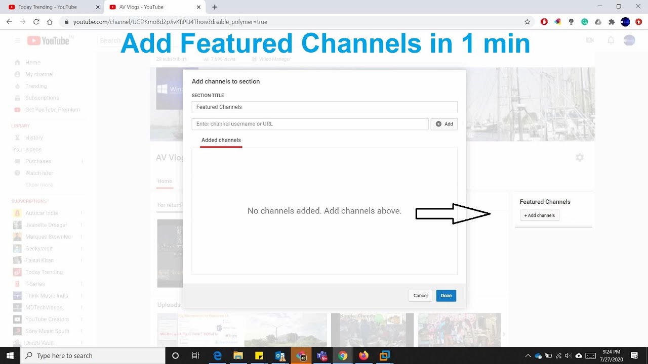 How To Add A Featured Channel To Your YouTube Channel (2020) - YouTube