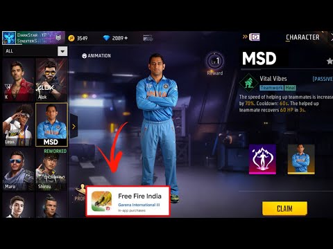 MS DHONI NEW CHARACTER IN FREE FIRE INDIA | FREE FIRE INDIA | Free Fire New Event