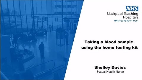 Taking a blood sample using the home testing kit