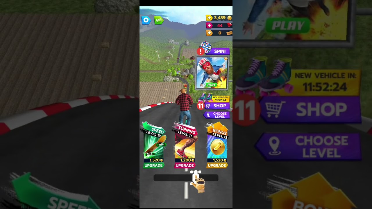 Downhill Race league - Gameplay starts and Location panel opens simultaneously