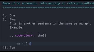 PyCharm automatically reformats Markdown files, but not reStructuredText files