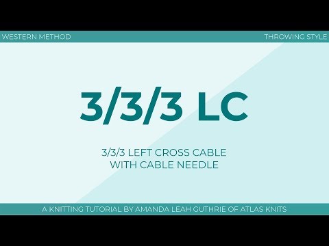 3/3/3 Left Cross (3/3/3 LC) :: With Cable Needle :: Knitting Cables :: Right-Handed