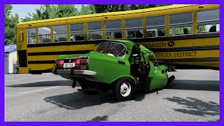 Russian Moskvitch CRASHES and ACCIDENTS - BeamNG drive [60fps] screenshot 4