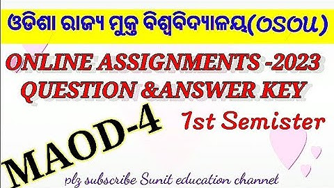 MAOD-4    1ST SEMISTERASSIGNMENT💐 QUESTION AND ANSWER KEY - 2023#@suniteducation1