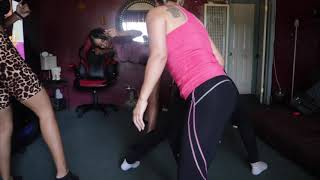 Teaching my friends mom how to twerk!!