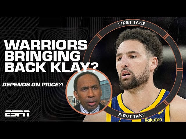 Bringing back Klay Thompson DEPENDS ON THE PRICE 💲 - Stephen A. talks Warriors' future | First Take class=