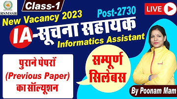 Informatic Assistant New Vacancy 2023 | Rajasthan Informatics Assistant