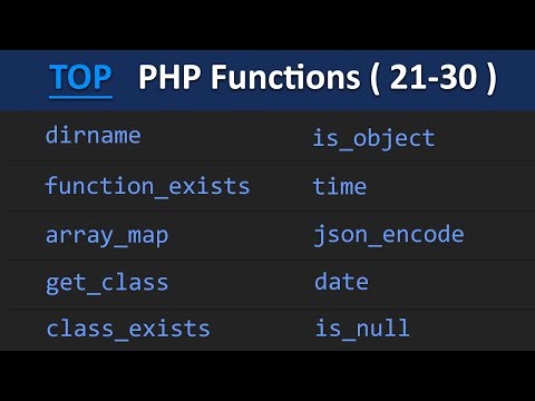 Top 100 PHP Functions ( 21 - 30 ) | Learn PHP
