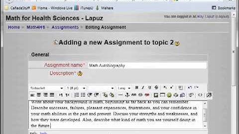 Creating Assignments in Moodle