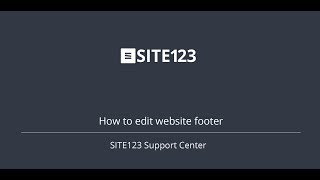 SITE123 - How to edit website footer screenshot 3