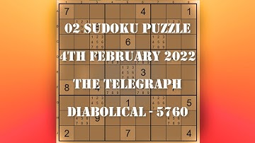 01 Sudoku Puzzle The Telegraph Diabolical 5760