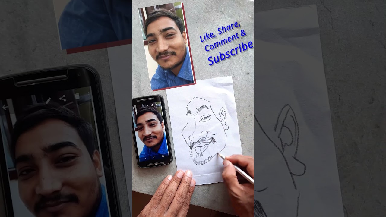 Quick Sketch 🤣 Funny Face 🤣🤣Caricature/Cartoon😍 Freehand😍Face creator CHACHA 