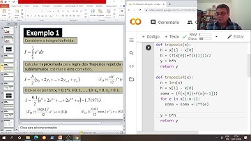 Curso Cálculo Numérico - Modulo 07 - Aula 05 - Regra dos trapézios e repetida: Programa em Python