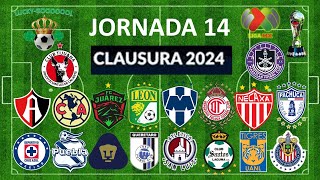 PRONÓSTICOS JORNADA 14, CLAUSURA 2024, LIGA MX