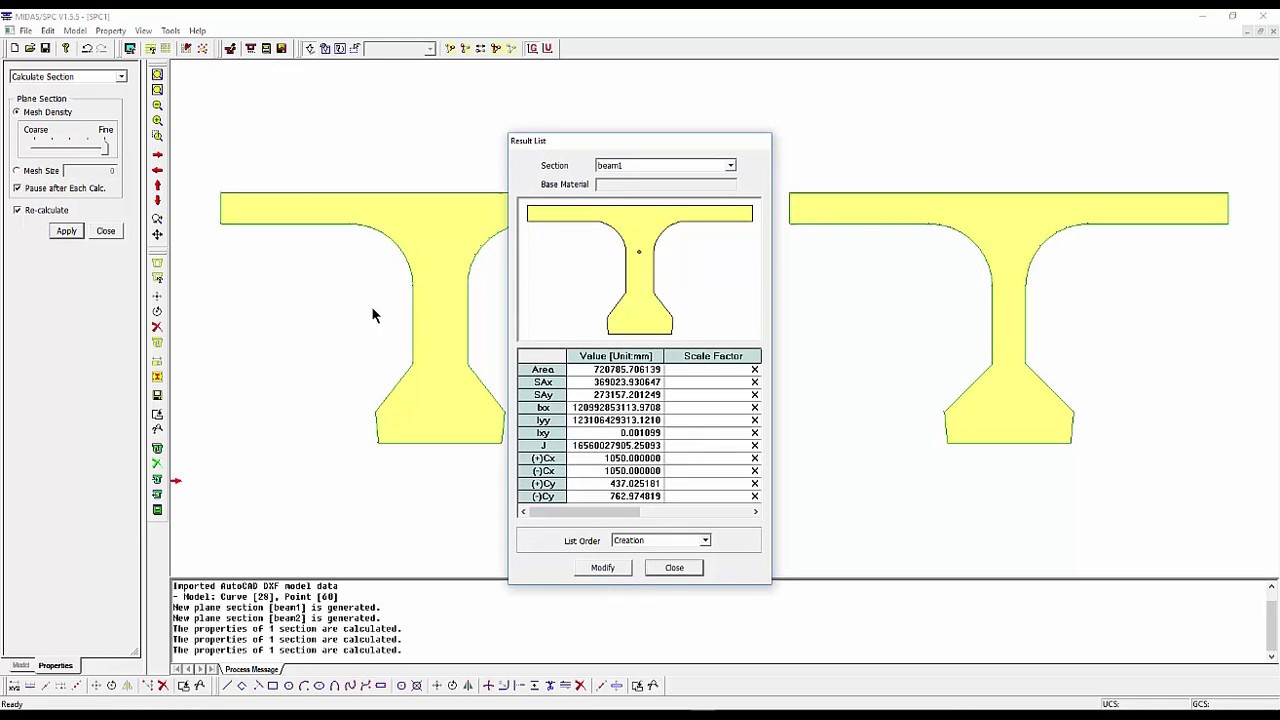 Калькулятор свойств сечения midas Civil