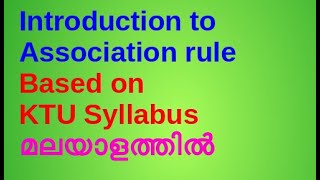 Introduction to Association rule