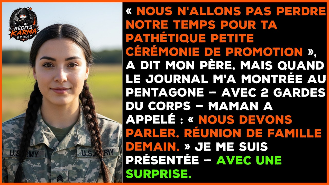 Un jeudi soir banal, mon père m’a regardé droit dans les yeux et a dit : « On ne va pas perdre notre temps avec ta petite cérémonie de promotion pathétique. » Puis il a haussé les épaules et a...