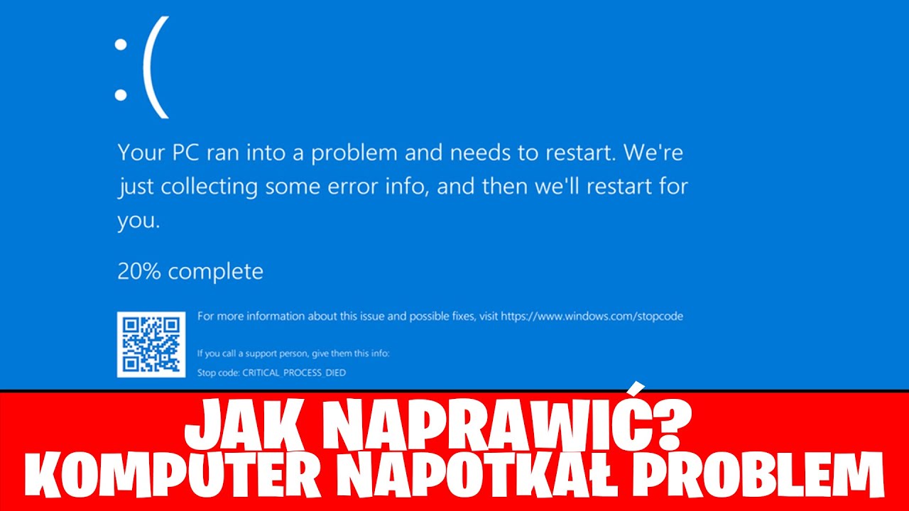 Komputer napotkał PROBLEM i należy go URUCHOMIĆ ponownie win10 / Naprawa komputera z Windows 10