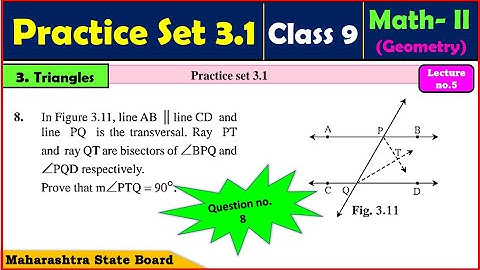 Practice set 3.1 Question 8 Maths 2 Class 9 | Chapter 3 Triangles 9th std Maths 2 | Geomatry