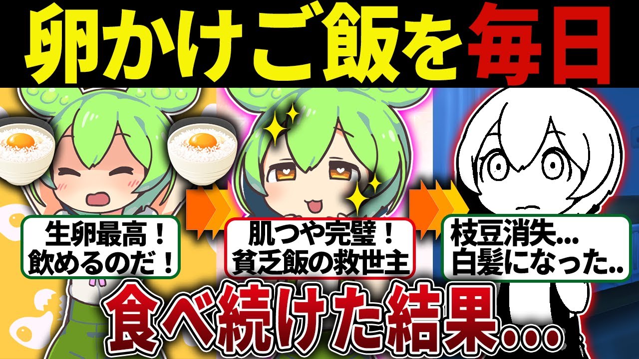 【驚愕事実】卵かけご飯を毎日1ヶ月間食べ続けた結果...【ずんだもん＆ゆっくり解説】