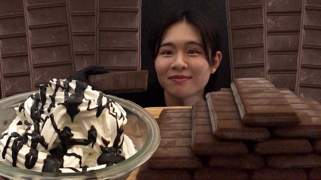 ASMR 板チョコアイス🍫🍨 chocolate ice cream【咀嚼音/大食い】