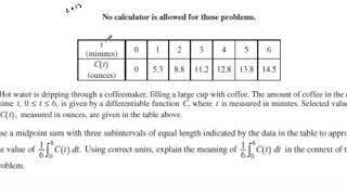2013 AP Calculus AB FRQ #3 c and d Explination