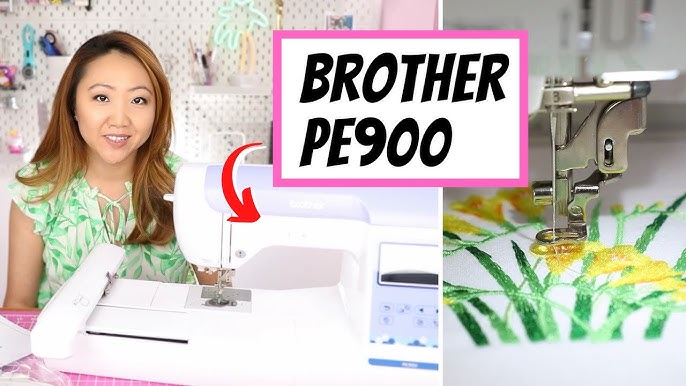 Brother PE900 Embroidery Machine Unboxing Setup and First Stitch