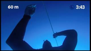 The longest breath hold at depth? - 5'25'' freedive, hang at 60m - Agachon
