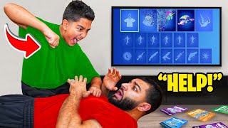 My little brother did this to me over v-bucks.. (FORTNITE!)