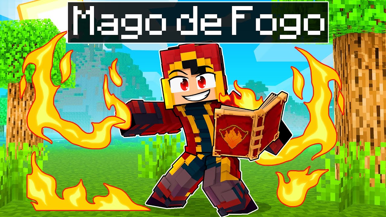 JOGANDO como um MAGO DE FOGO no Minecraft por 24 HORAS!