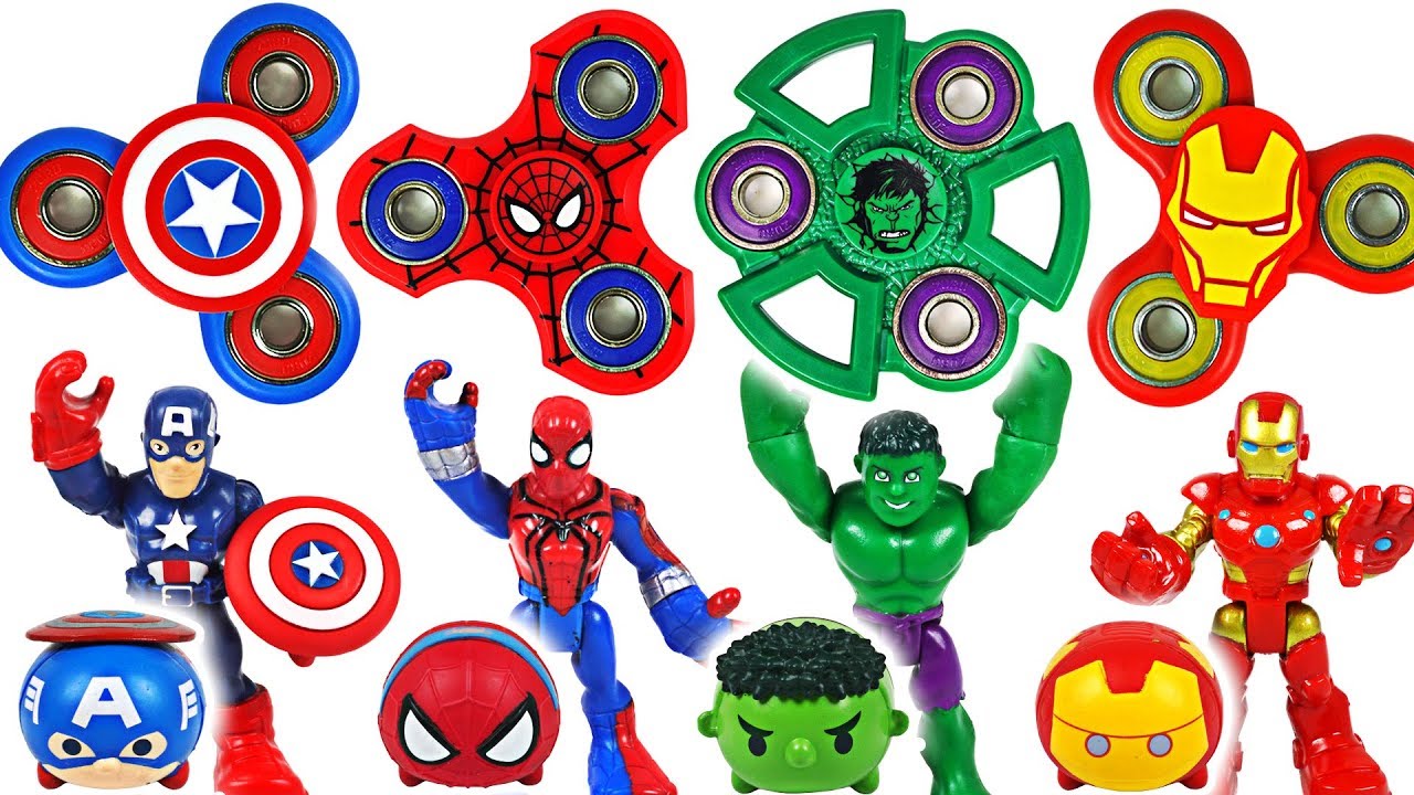 Dinosaurs are coming! Marvel Avengers Hulk, Spider-Man! Transform using fidget spinner! - DuDuPopTOY