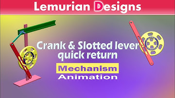 Crank and Slotted lever quick return mechanism animation| Lemurian Designs