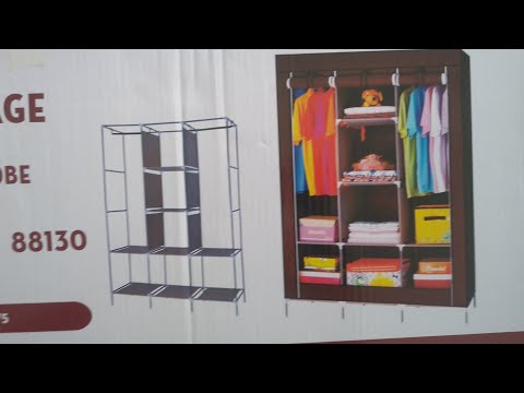 Organizador Roupeiro Pano Portátil Capa Não Tecida 2 Calhas para Cabides 3  Racks Arrumação - Durável Fácil Montagem para Quarto-Solução Armário para  Organizar Roupas,123x45x170cm, Grey-4