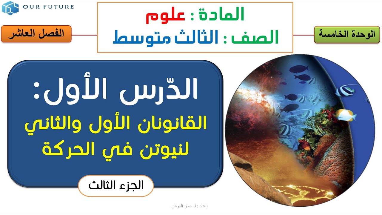 القانون الأول والثاني لنيوتن في الحركة - الجزء 3من 3 - علوم ثالث متوسط