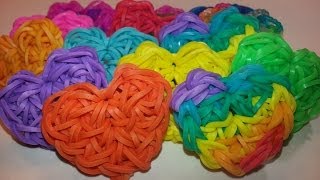 ONE LOOM Lovely Heart Charm Tutorial by feelinspiffy (Rainbow Loom)