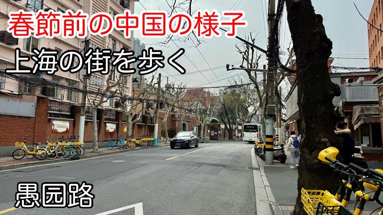 春節前の中国の状況 上海市を散歩 愚园路 2026年2月撮影
