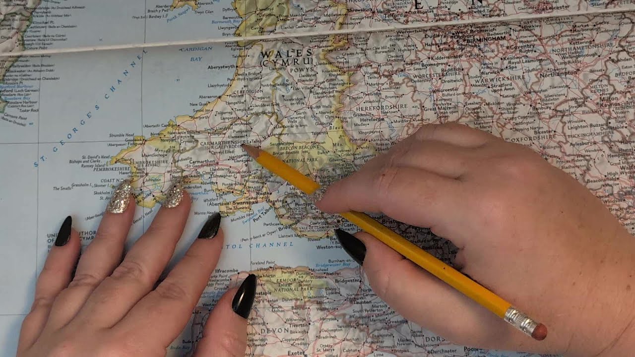 Lo-Fi ASMR ~ Carmarthenshire, Wales, UK History & Geography ~ Soft Spoken Map Tracing Google Earth