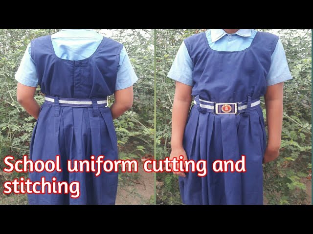 School uniform cutting and stitching pinafore model for 9yers baby - YouTube